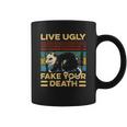 Live Ugly Fake Your Death Funny Vintage Opossum Coffee Mug