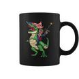 Machine Gun Trump On Rex Dinosaur With American Flag Graphic Design Printed Casual Daily Basic Coffee Mug