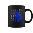 Male K9 Officer Blue Line Flag Coffee Mug