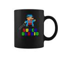 Mens Super Daddio Fathers Day Video Game Action Figure Arcade Tee Coffee Mug