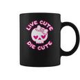 Pastel Goth Live Cute Die Cute Skull Bow And Heart Shape Coffee Mug