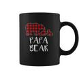 Red Plaid Papa Bear Two Cubs Matching Buffalo Pajama Xmas Coffee Mug