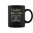 Retro Vintage Made In March 2000 22 Years Old Birthday Coffee Mug