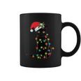 Santa Black Cat Tangled Up In Christmas Tree Lights Holiday Tshirt Coffee Mug