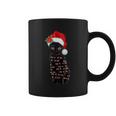 Santa Black Cat Tangled Up In Lights Christmas Santa Coffee Mug