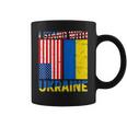 I Stand With Ukraine Support Ukraine Ukrainian American Flag V2 Men Women T-Shirt Graphic Print Casual Unisex Tee Coffee Mug