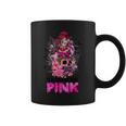 Sugar Skull Fight Breast Cancer Awareness Like A Girl Ribbon Men Women T-Shirt Graphic Print Casual Unisex Tee Coffee Mug