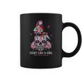 Sugar Skull Fight Like A Girl Breast Cancer Awareness Shirt Coffee Mug