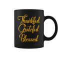 Thankful Grateful Blessed Gold Thanksgiving Logo Coffee Mug