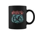 Historic American Route Icon Weathered Highway 66 Road Sign Coffee Mug