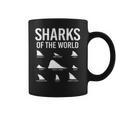 Types Of Shark Sharks Of The World Lovers Shark Fin Coffee Mug