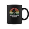 Vintage Retro Social Distancing Champion Funny Bigfoot Coffee Mug