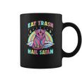 Womens Eat Trash Hail Satan Kawaii Pastel Goth Possum V-Neck Coffee Mug