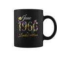 Womens June 1966 - 55 Years Old Sunflowers Floral 55Th Birthday Gift V-Neck Coffee Mug