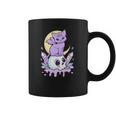 Womens Kawaii Pastel Goth Cute Creepy Witchy Cat And Skull V-Neck Coffee Mug