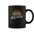 Wyoming Vintage Mountains Bison American Buffalo Coffee Mug