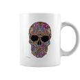 Black Flower Sugar Skull Day Of Dead Coffee Mug