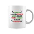 Dasher Dancer Prancer Vixen Comet Cupid Donner Blitzen Rudolph Coffee Mug