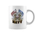 Double Flag Usn Navy Coffee Mug