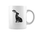 Hare Lino Print Hare Mad March Animal Coffee Mug