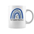 Hip Dysplasia Awareness Floral Blue White Ribbon Rainbow Coffee Mug