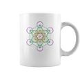 Rainbow Metatrons Cube Sacred Geometry Coffee Mug