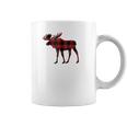 Red Black Buffalo Plaid Flannel Christmas Moose Coffee Mug