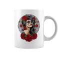 Sugar Skull Day Of The Dead Dia De Los Muertos Flowers Coffee Mug