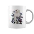 A White Owl And Purple Roses Coffee Mug