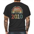 12Th Birthday Retro Vintage Born In July 2010 12 Years Old Mens Back Print T-shirt