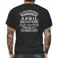 18 Years Old Gifts Legends Born In April 2004 18Th Birthday Mens Back Print T-shirt