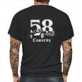 1958 Corvette Three Quarter View With Year And Model Dark Color Mens Back Print T-shirt