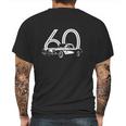 1960 Corvette Three Quarter Side View With Year Dark Color Mens Back Print T-shirt