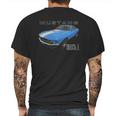 1970 Ford Mach1 Blue Mens Back Print T-shirt