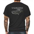 1971 Ford Torino Black Mens Back Print T-shirt