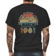 1981 Retro Vintage 41 Years Old 41St Birthday Gift Mens Back Print T-shirt