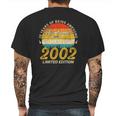 20 Years Old Bday Awesome Since 2002 Distressed 20Th Birthday Mens Back Print T-shirt