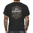 20Th Birthday 20 Years Old August 2001 Made Born Vintage Mens Back Print T-shirt