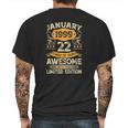 22 Years Old Gifts Vintage January 1999 22Nd Birthday Gift Mens Back Print T-shirt