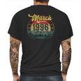 25Th Birthday Gifts 25 Years Old Retro Born In March 1996 Ver2 Mens Back Print T-shirt