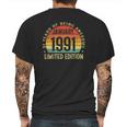 31 Years Old Gifts Vintage January 1991 Retro 31St Birthday Mens Back Print T-shirt