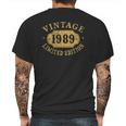 32 Years Old 32Nd Birthday Anniversary Gift Limited 1989 Ver2 Mens Back Print T-shirt