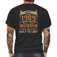 32Nd Birthday Gift 32 Years Old Retro Vintage May 1989 Ver2 Mens Back Print T-shirt