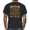 33Rd Birthday Gift 33 Years Old Retro Vintage December 1988 Ver2 Mens Back Print T-shirt