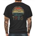 35 Years Old 35Th Birthday Men Awesome Since September 1986 Ver2 Mens Back Print T-shirt