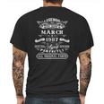 35Th Birthday Gift For Legends Born March 1987 35 Years Old Mens Back Print T-shirt