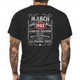 38 Years Old 38Th Birthday Decoration March 1983 Gift Mens Back Print T-shirt