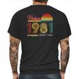 40Th Birthday 40 Years - 1981 Vintage Limited Edition Mens Back Print T-shirt