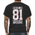 41St Birthday Gift 41 Years Vintage Awesome Since 1981 Mens Back Print T-shirt