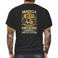 45 Years Old Vintage March 1977 45Th Birthday Mens Back Print T-shirt